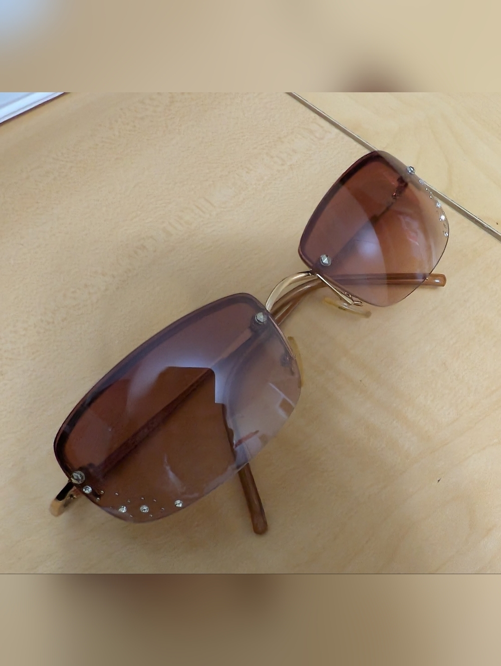 Y2K Rhinestone Rimless Guess Sunglasses